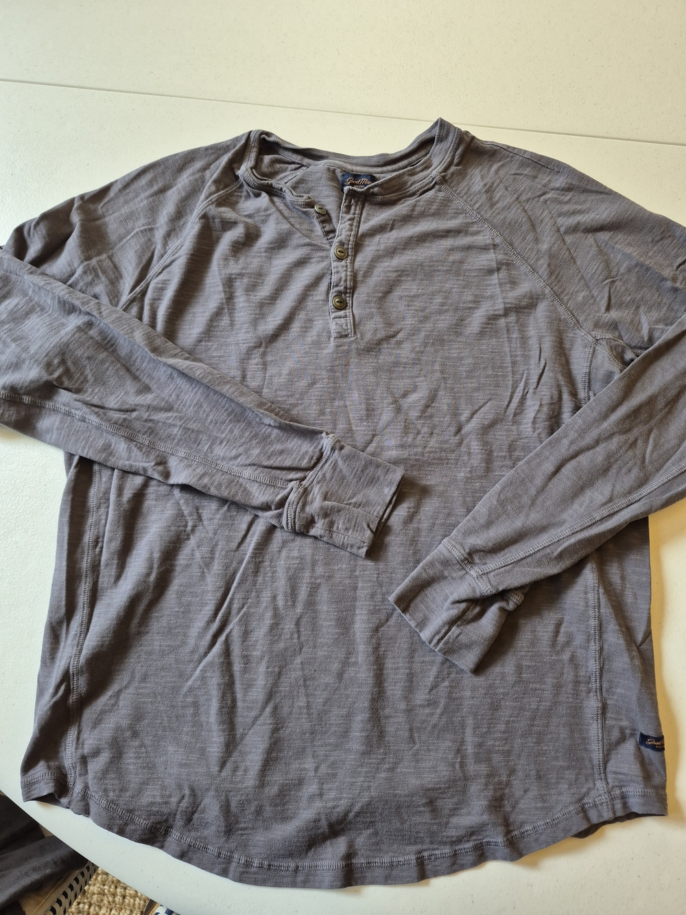 Good Man Brand Long Sleeve Henley - Gray